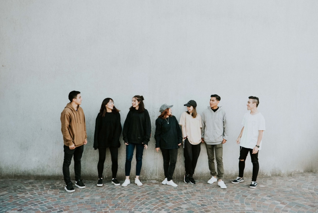 Group of diverse friends standing together